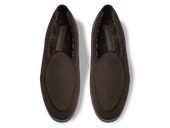 Stride Loafers In Dark Brown Glove Suede With Shearling Lining Dark Sole