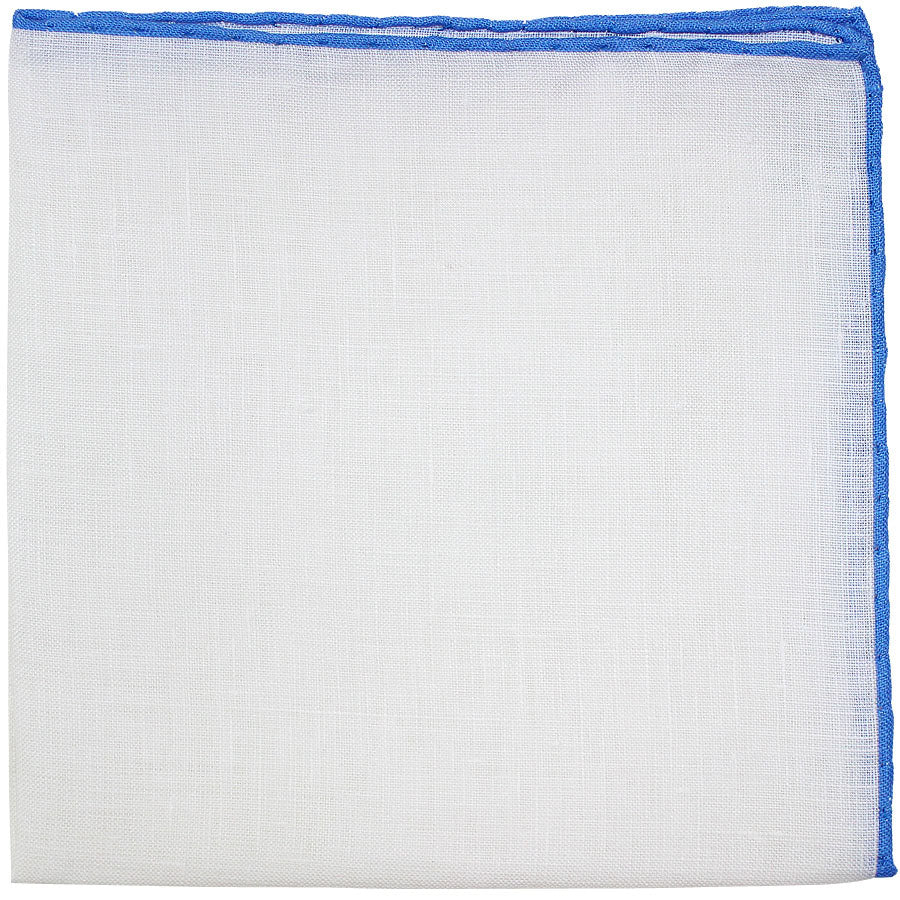 Irish Linen Shoestring Pocket Square White