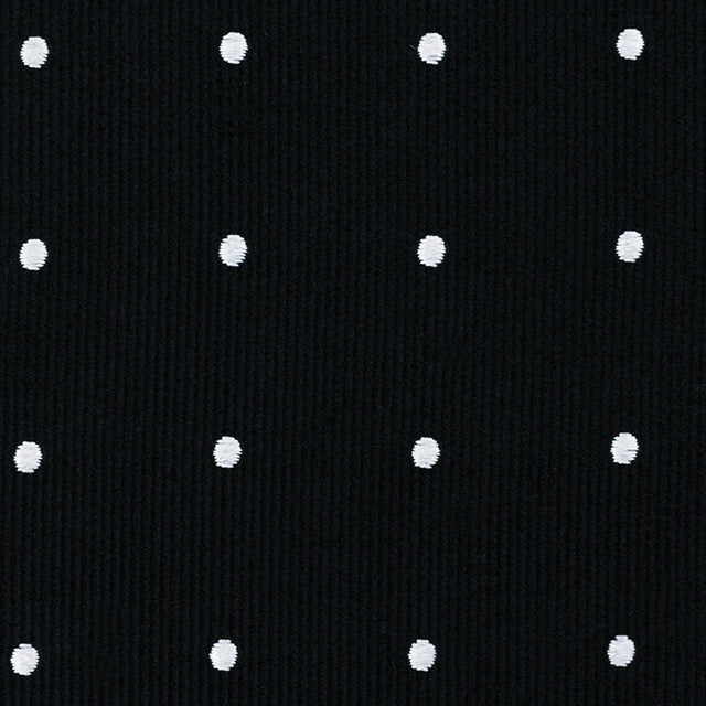 Polka Dot Bespoke Jacquard Silk Tie - Black / White