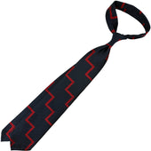 Artillery Repp Stripe Silk Tie Midnight Cherry Hand Rolled