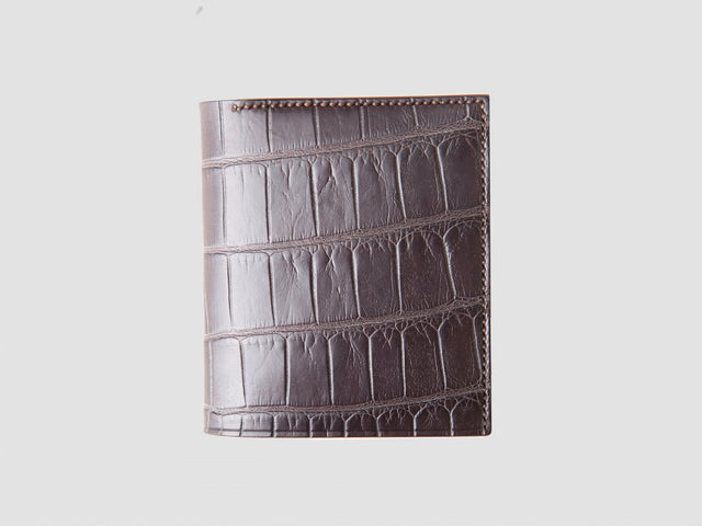 Brown Alligator Bi-Fold Cardholder — George Cleverley