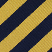 Bespoke Repp Stripe Silk Tie - Navy / Yellow