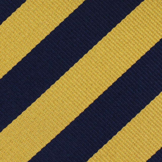 Bespoke Repp Stripe Silk Tie - Navy / Yellow