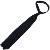 V Point Knit Tie Midnight Silk