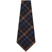 Fox Brothers Checked Wool Bespoke Tie Navy