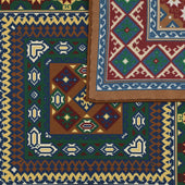 8 Bit Motif Silk Pocket Square Brown 40x40cm