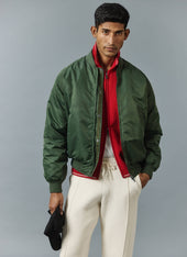 Gardner Dense Knitted Zip Cardigan Cotton Red