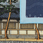 Ukiyo E Silk Pocket Square Daibutsu Den 40x40cm