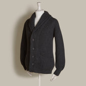 Ribbed 12 Ply Cashmere Cardigan In