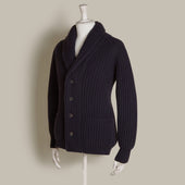 Ribbed 12 Ply Cashmere Cardigan In