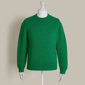 12Ply Plain Knit Cashmere Sweater In Emerald