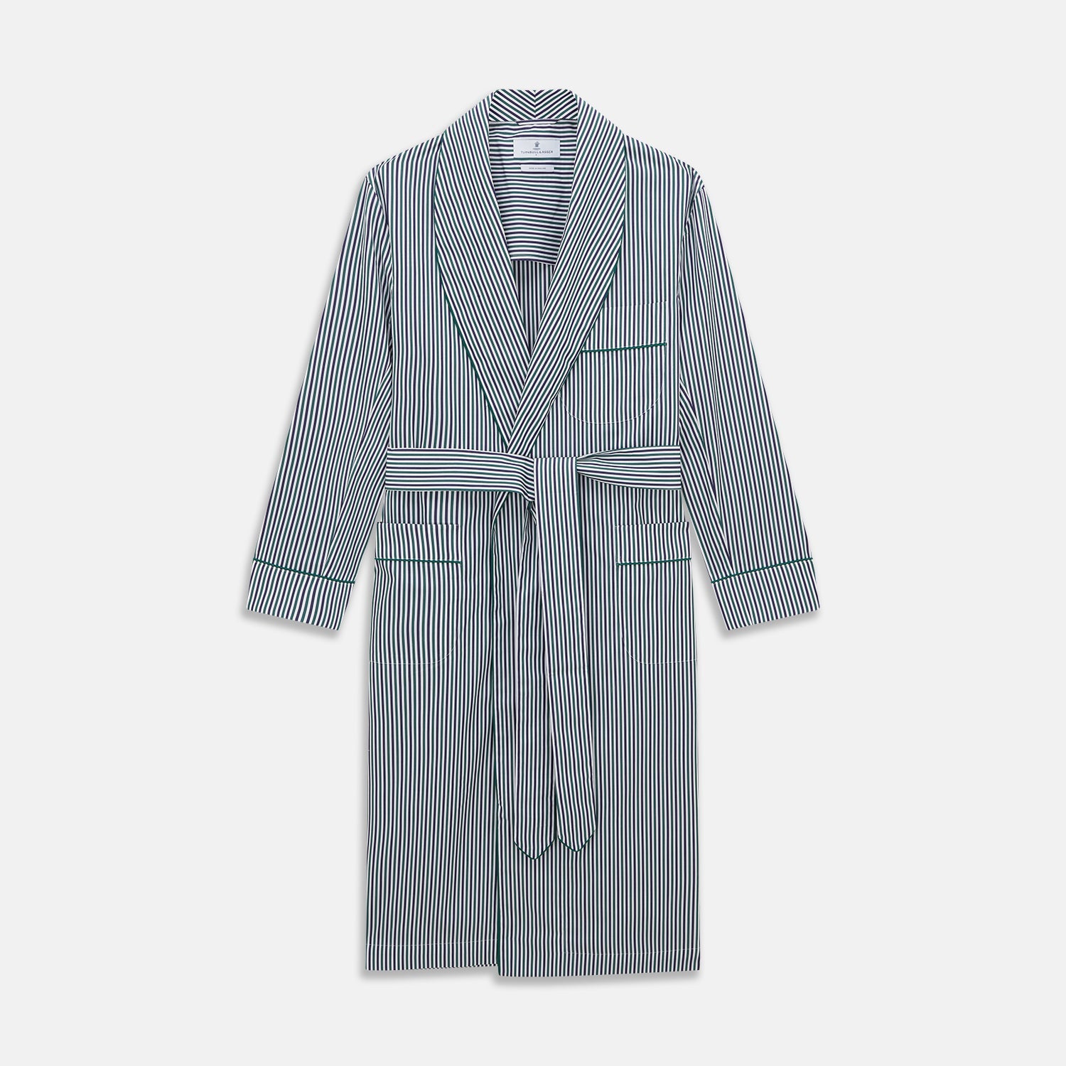 Green And Blue Stripe Cotton Arnold Gown