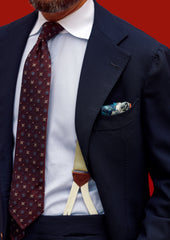 Floral Fina Grenadine Silk Tie Hand Rolled