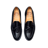 Black Hi-Shine Tassel Loafer