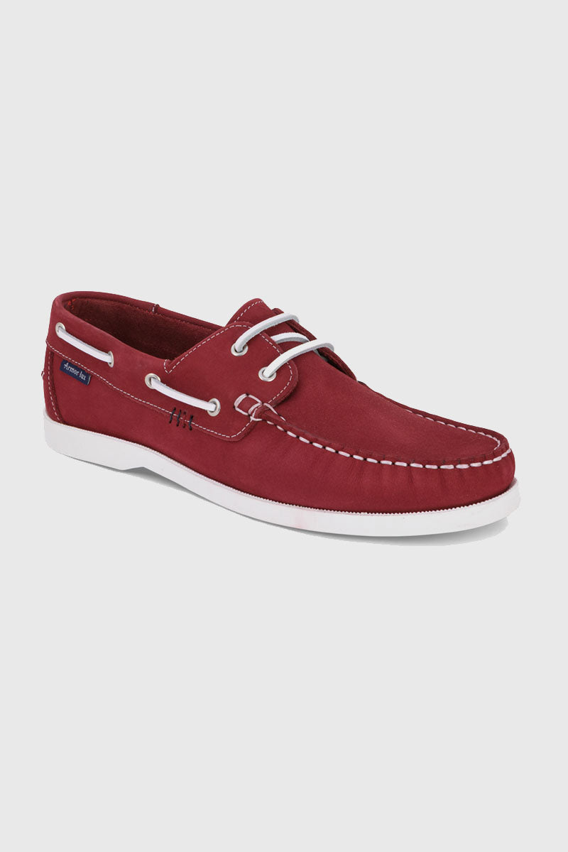 Chaussures bateau Frehel rouge - cuir