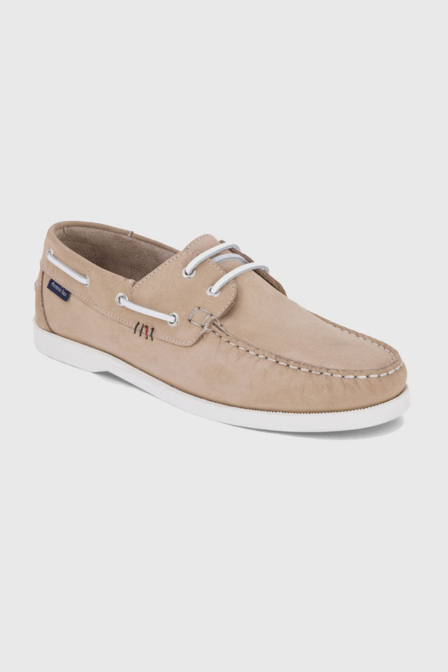 Chaussures bateau Frehel beige - cuir