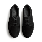 Eugène Golf Derby[Men Black suede calfskin]