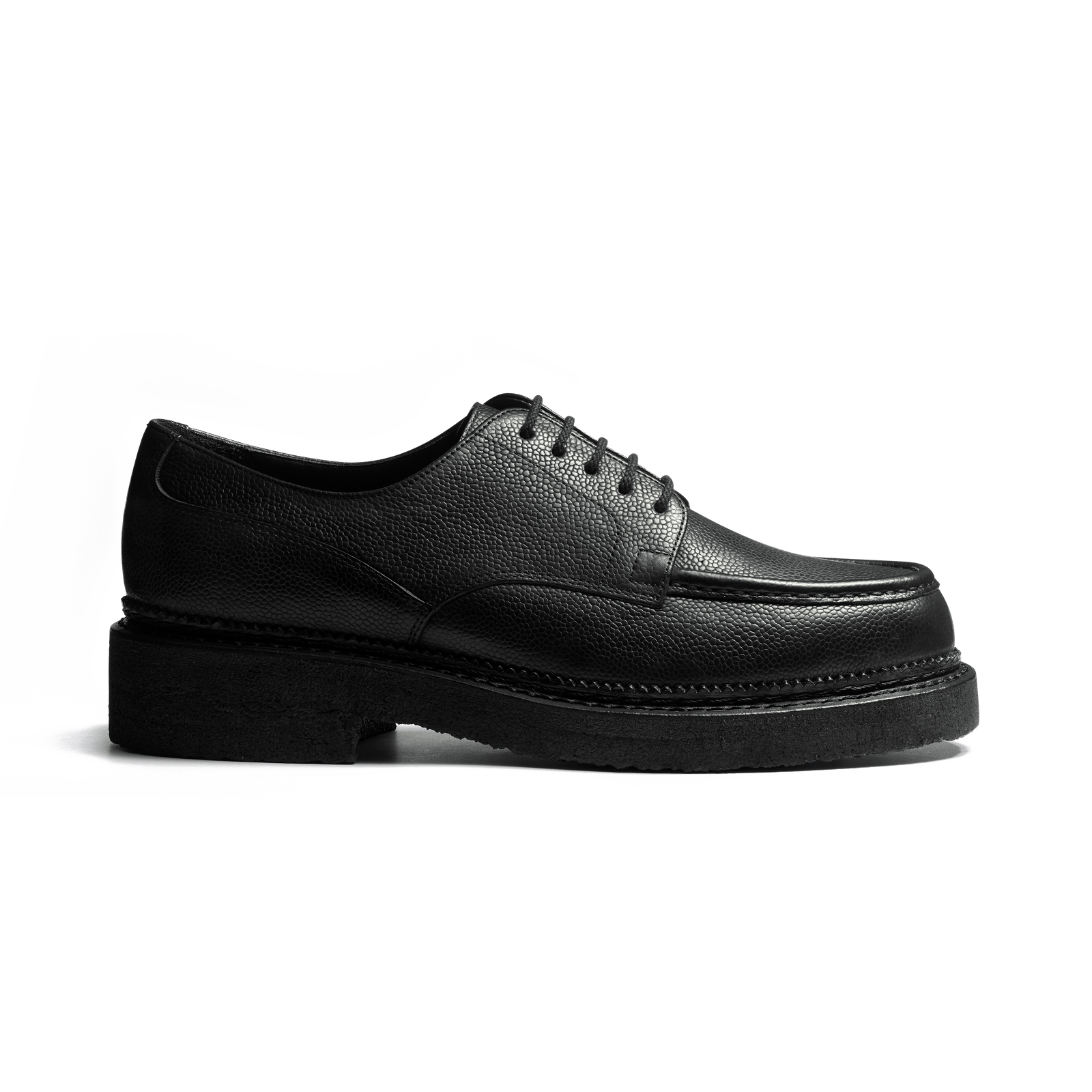 Crepe Sole Eugene Golf Derby [Men Black grained calfskin]