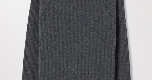 Charcoal Melange Heavy Wool Sweater | 100% Recycled Wool | Asket
