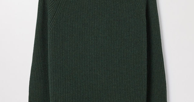 Dark Green Heavy Wool Sweater | 100% Recycled Wool | Asket