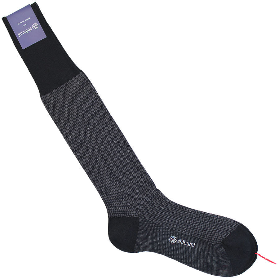 Knee Socks Houndstooth Wool