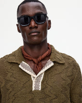Pine Verve Palmer Crochet Shirt
