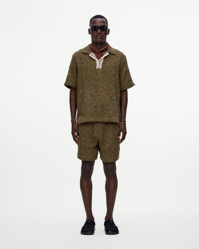 Pine Verve Palmer Crochet Shirt