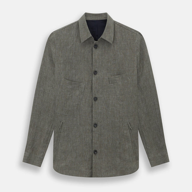 Olive Linen Holland Shacket