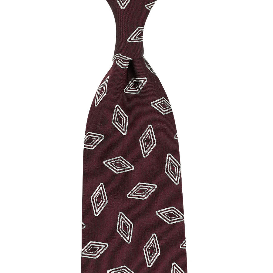 Geometrical Jacquard Silk Tie Hand Rolled