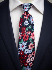 Blue & Pink Tie Cotton Floral