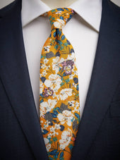 Yellow Tie Cotton Floral