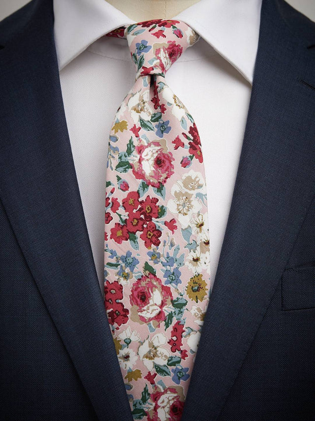 Pink Tie Cotton Floral