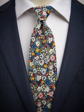 Multicolored Tie Cotton Floral