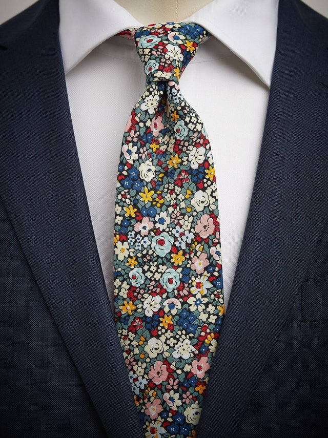 Multicolored Tie Cotton Floral