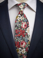 Green & Red Tie Cotton Floral
