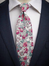 Pink & White Tie Cotton Floral