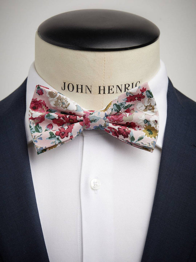 Pink Bow Tie Cotton Floral