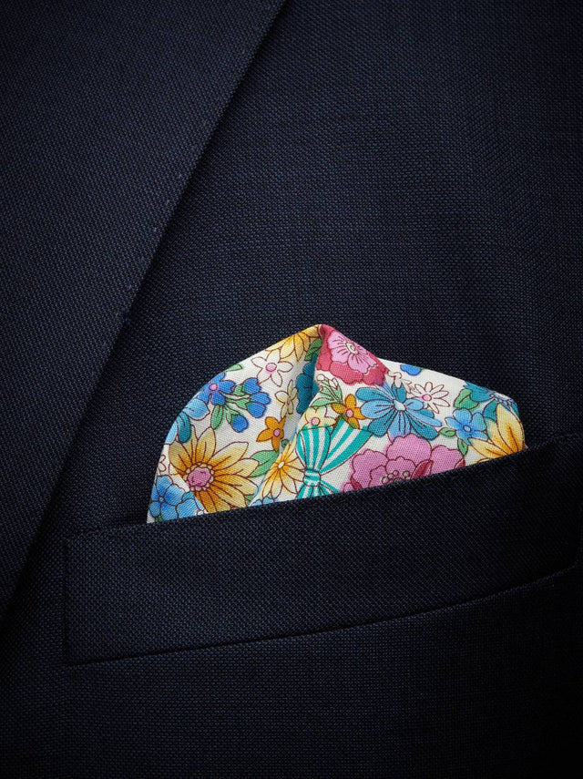 Blue & Green Handkerchief Cotton Floral