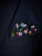 Dark Blue & Pink Handkerchief Cotton Floral