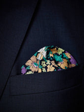Green & Purple Handkerchief Cotton Floral