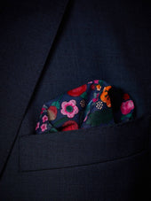 Dark Blue Handkerchief Cotton Floral