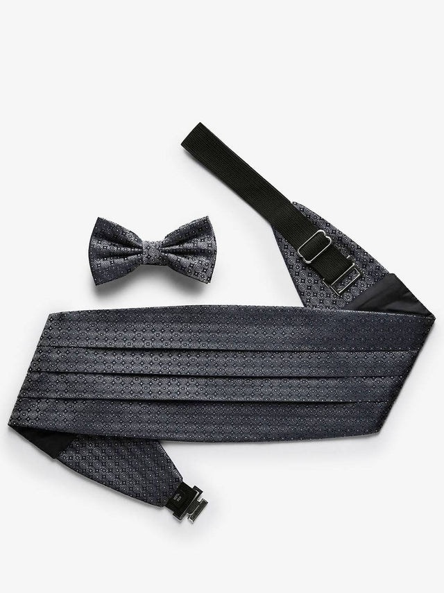 Black Geometric Cummerbund