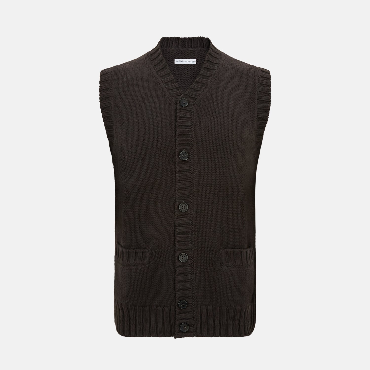 Merino V Neck Sleeveless Cardigan