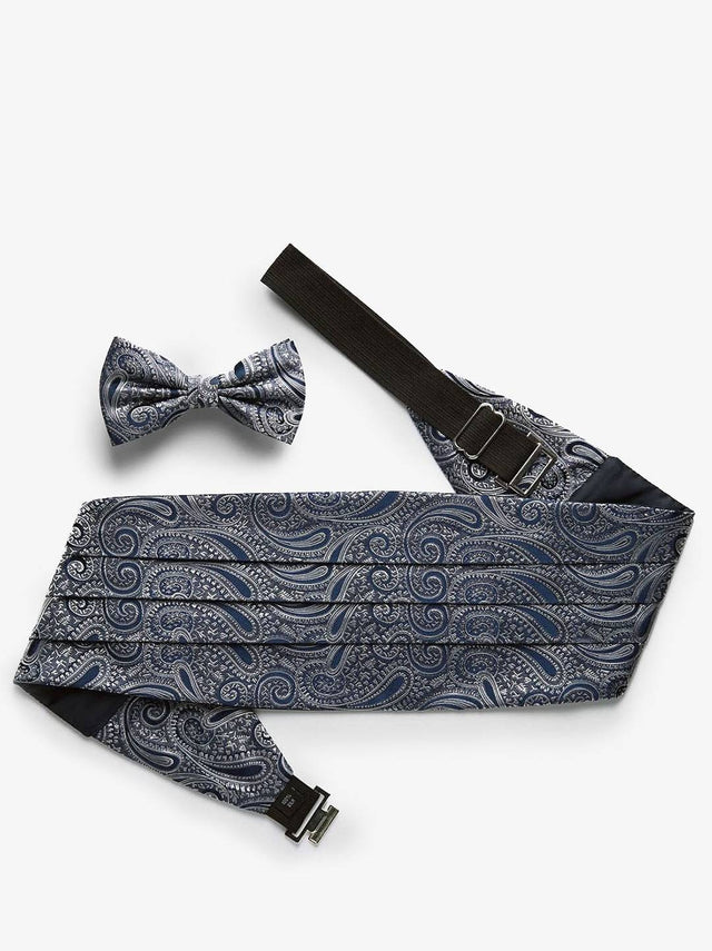 Blue Paisley Cummerbund