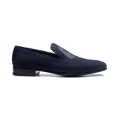 Albi Loafer with Embroidery[Men Navy blue suede goatskin]