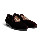 Albi Loafer with Embroidery J.M. Weston x Opéra de Paris [Men Dark burgundy velvet canvas]