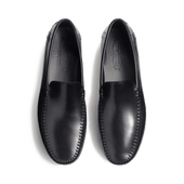 Ajaccio Car Shoe[Men Black soft calfskin]