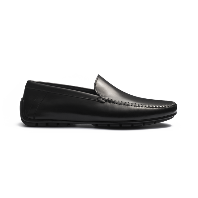 Ajaccio Car Shoe[Men Black soft calfskin]