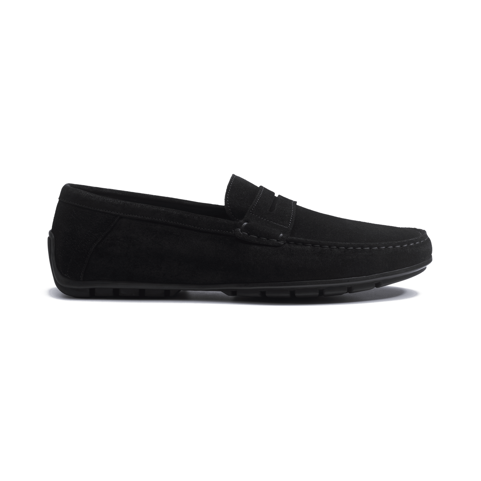 Ajaccio Car Shoe with Strap[Men Black suede calfskin]