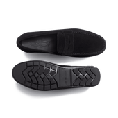 Ajaccio Car Shoe with Strap[Men Black suede calfskin]